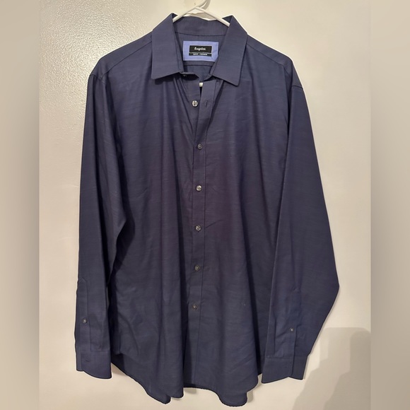 Esquire | Men’s Suit Shirt | Button Down Shirt | Navy Blue - Picture 9 of 11
